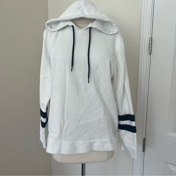 Náutica Hoodie with blue sleeve stripes L - Picture 2 of 4
